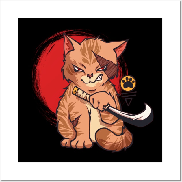 Yakuza Cat Wall Art by KencingStudio